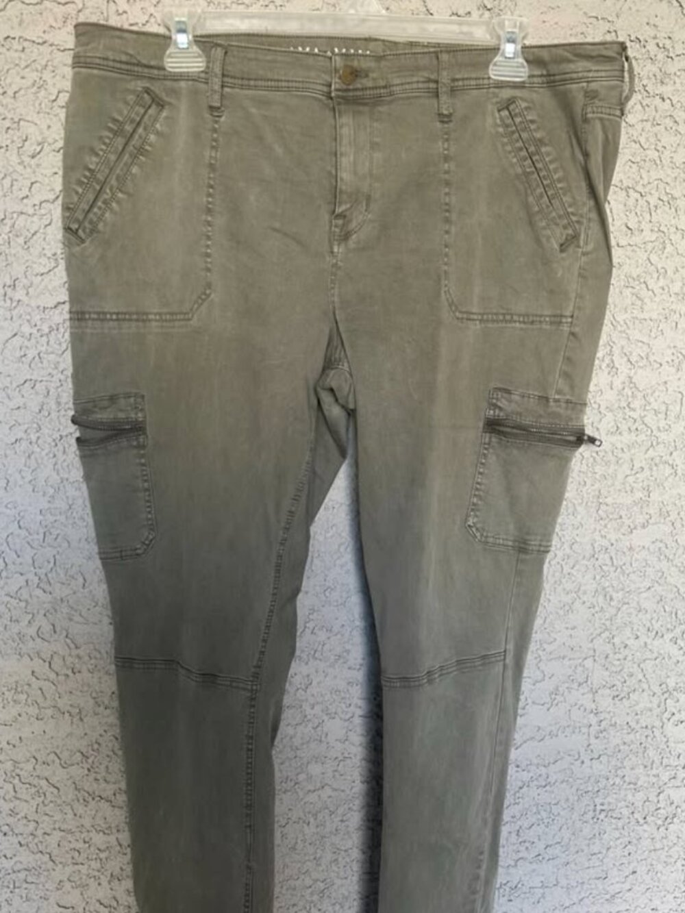 Plus Size Olive Green Cargo Jeans